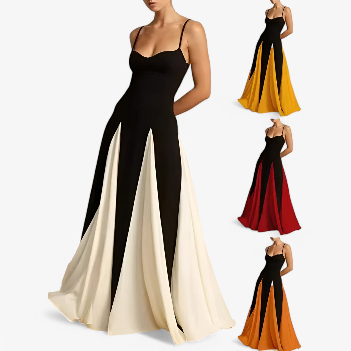 Vestido de noche con hombros al aire y escote cruzado