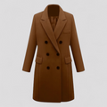 Abrigo de lana cruzado para otoño e invierno