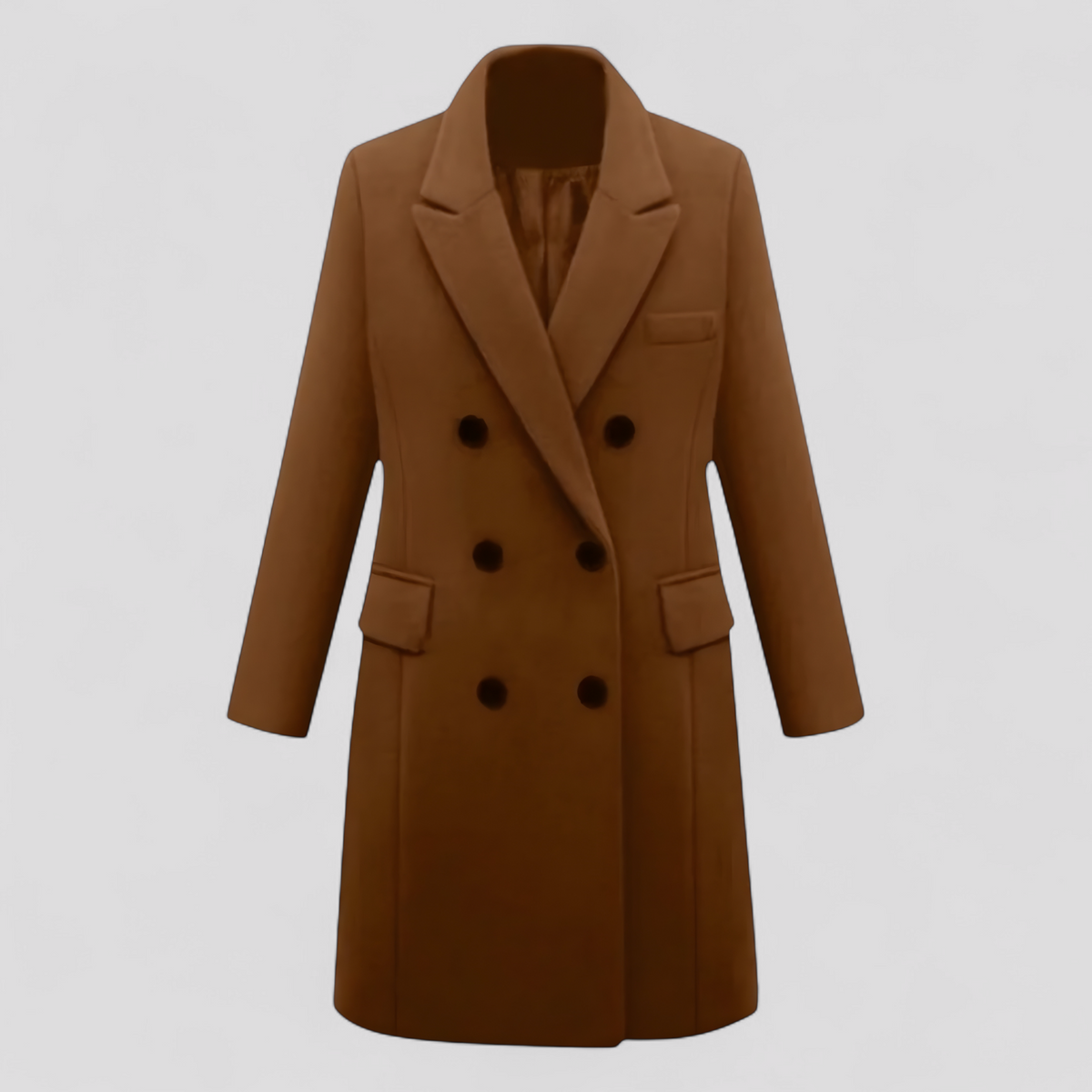 Abrigo de lana cruzado para otoño e invierno