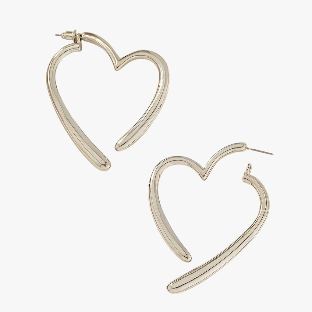 Personalised heart-shaped earrings in silver and gold tones
