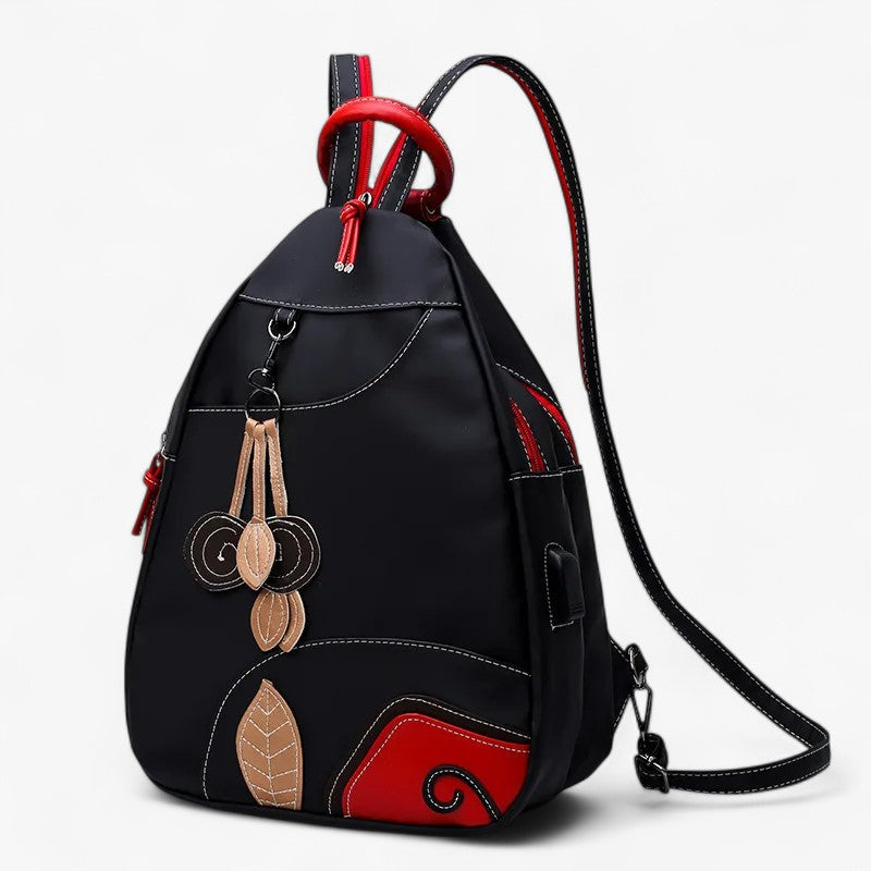 Mochila de nailon resistente al agua con tirantes acolchados