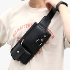Faux Leather Belt Bag with an Adjustable Crossbody Strap