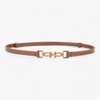 Adjustable Faux Leather Belt with Polished Buckle