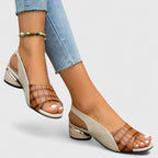 Leather Look Sandals with Buckle Strap and Rubber Sole