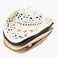 Straw Cowboy Hat with Wide Curved Brim for Summer