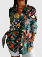 Colourful Print Blouse with Relaxed Fit