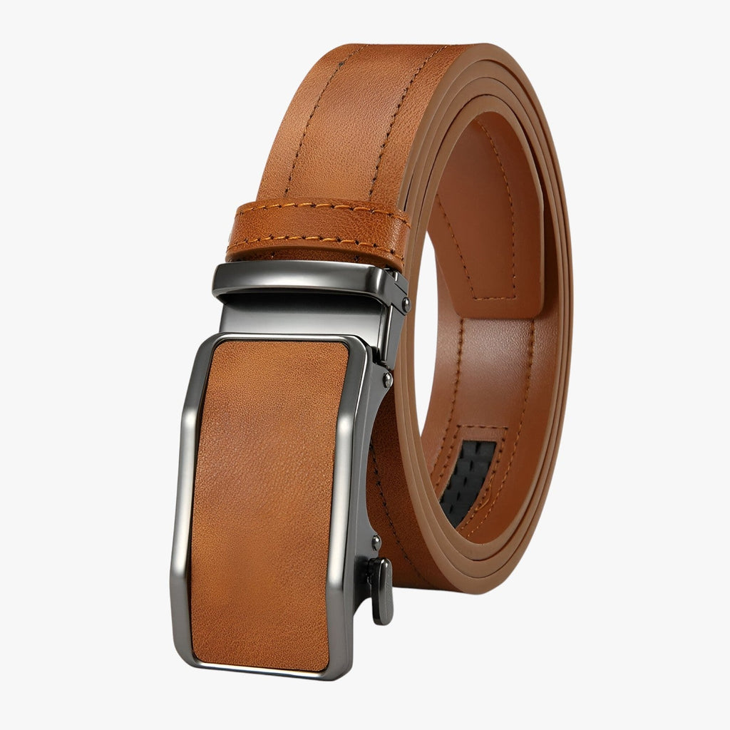 PU Leather Belt with Automatic Buckle for Work and Everyday