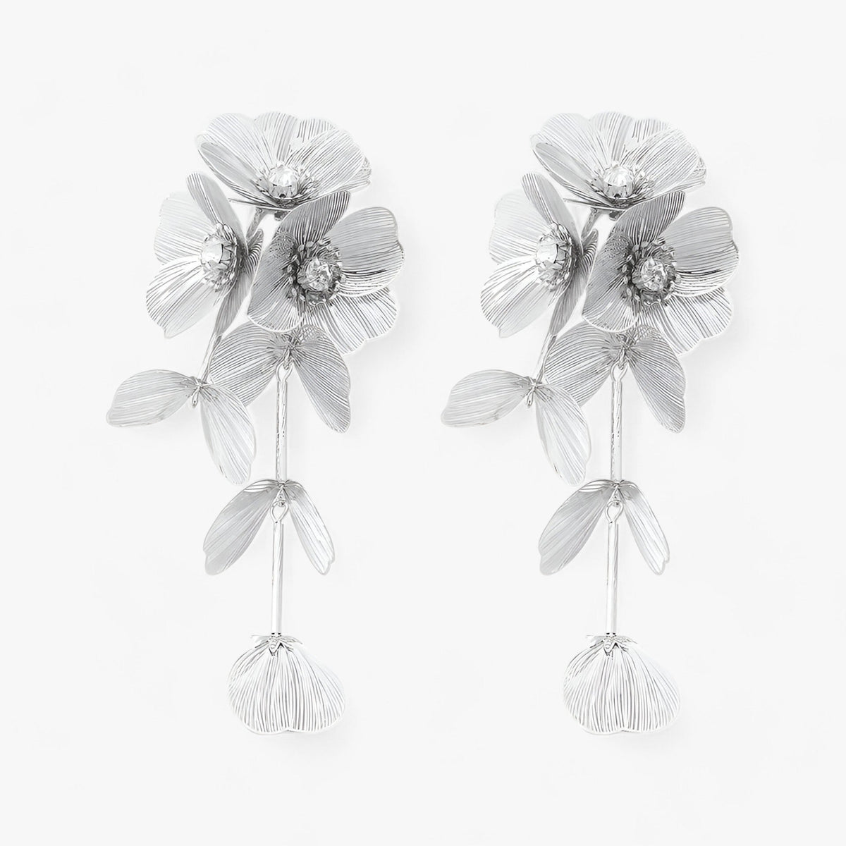 Vintage Flower Fringe Earrings with Tassel Detail