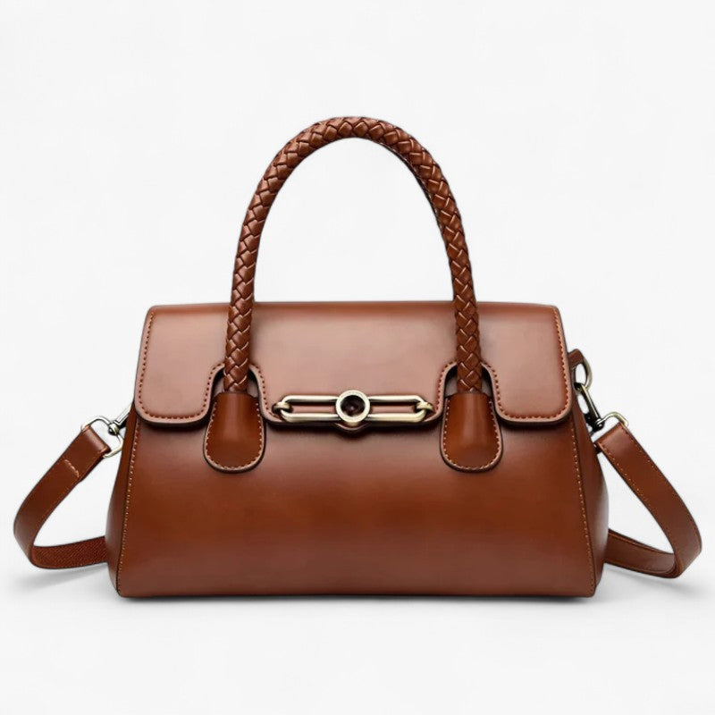 Compact Retro Shoulder Bag with Secure Clasp Closure