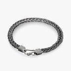 Handwoven Silver-Tone Bracelet for Men