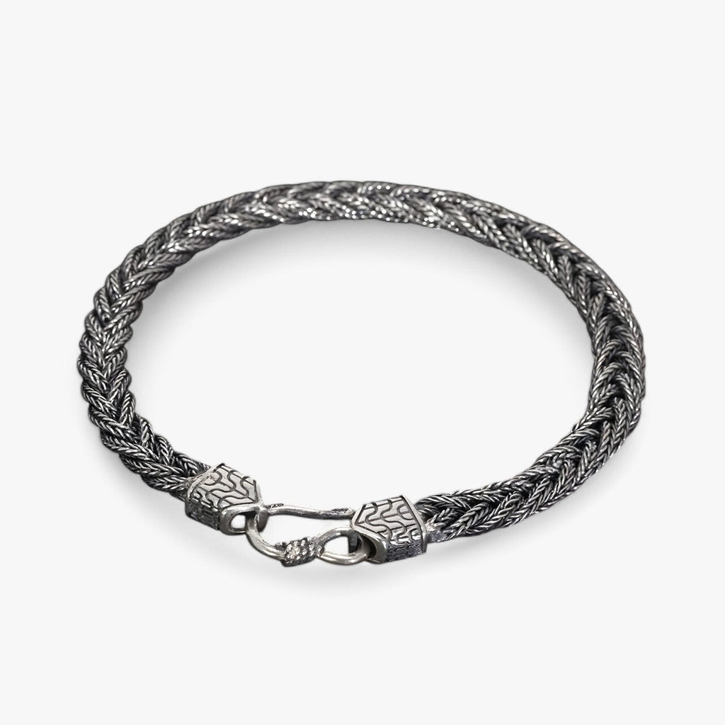 Handwoven Silver-Tone Bracelet for Men