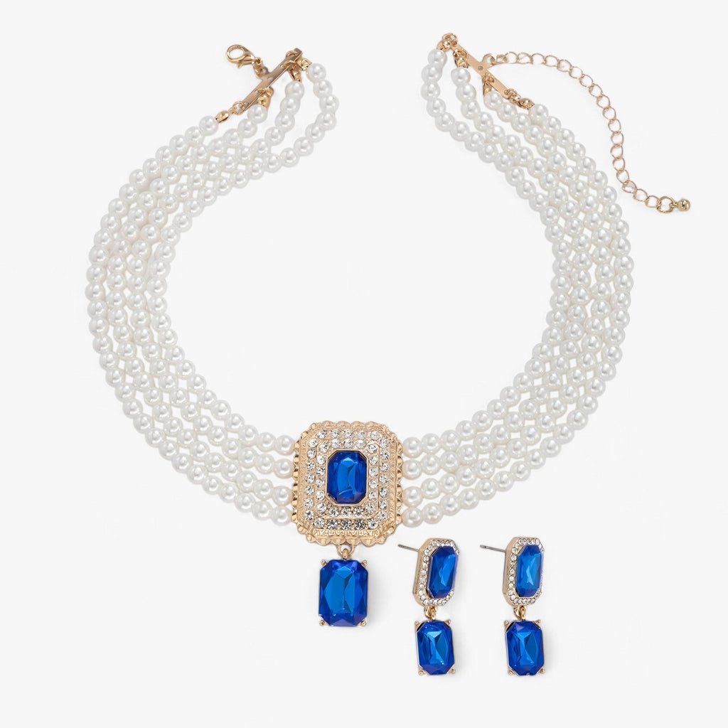 Multi-Layered Pearl Necklace and Earring Set for Occasions