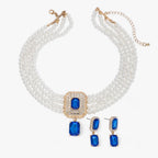 Multi-Layered Pearl Necklace and Earring Set for Occasions
