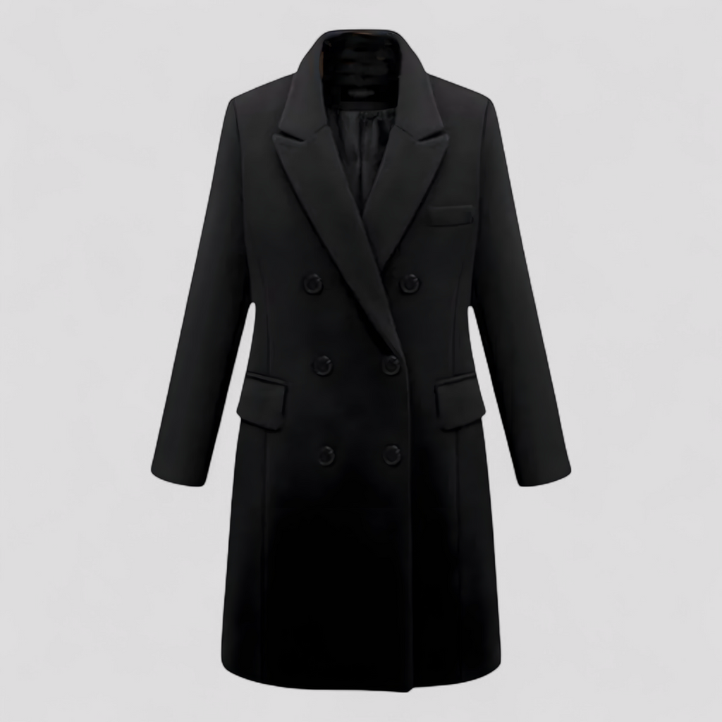 Abrigo de lana cruzado para otoño e invierno