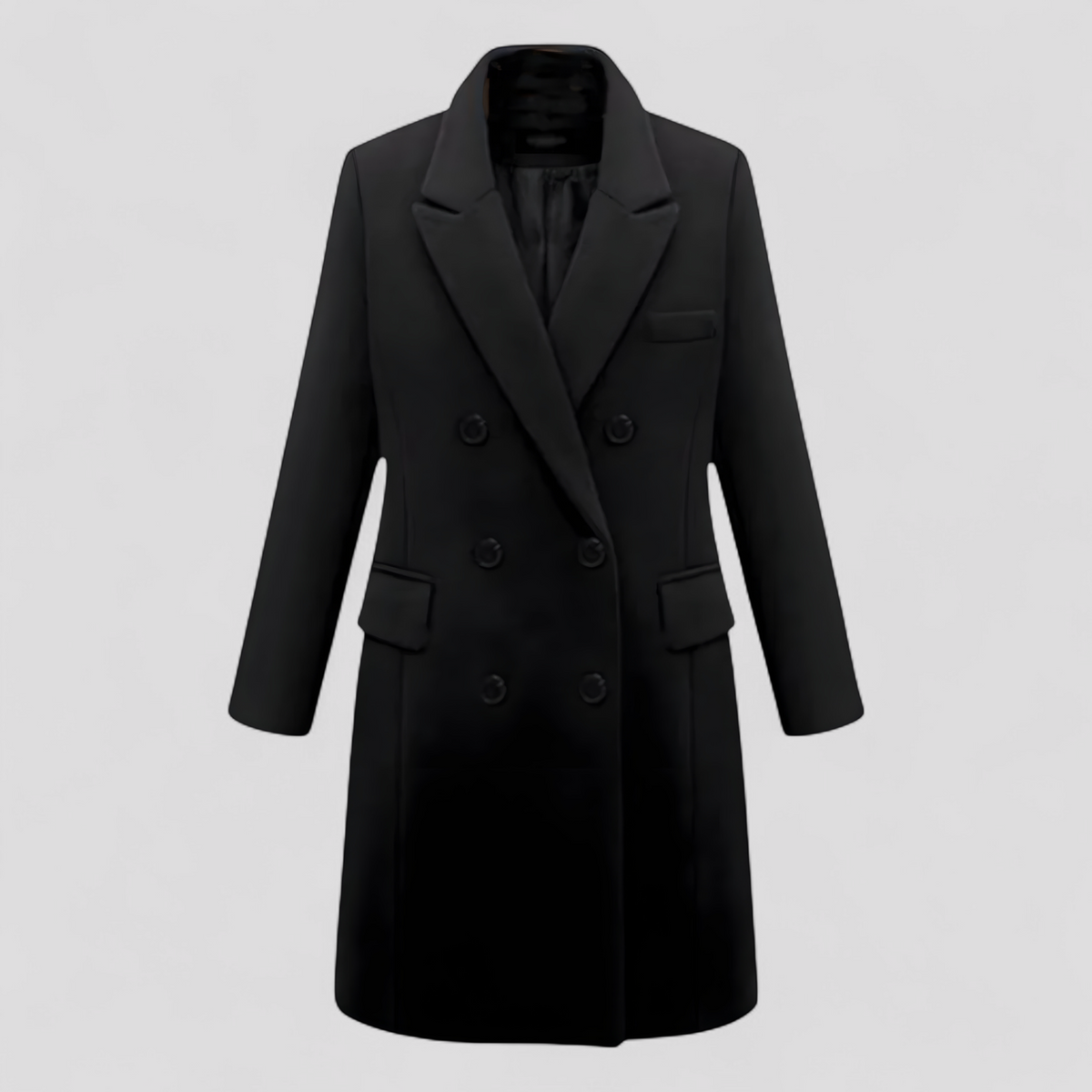 Abrigo de lana cruzado para otoño e invierno