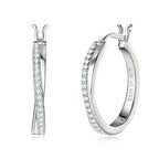 Zirconia Braided Hoop Earrings with Colour Choice and Rich Texture