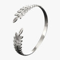 Laurel Leaf Bangle Bracelet, Boho-Inspired Design