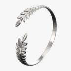 Laurel Leaf Bangle Bracelet, Boho-Inspired Design