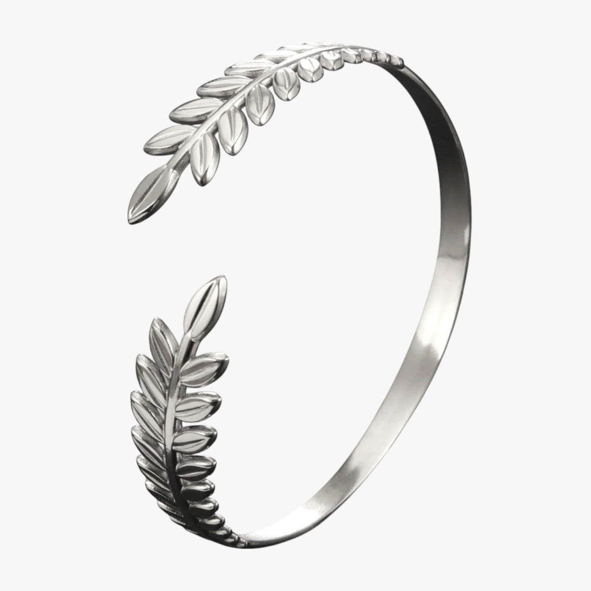 Laurel Leaf Bangle Bracelet, Boho-Inspired Design