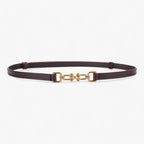 Adjustable Faux Leather Belt with Polished Buckle