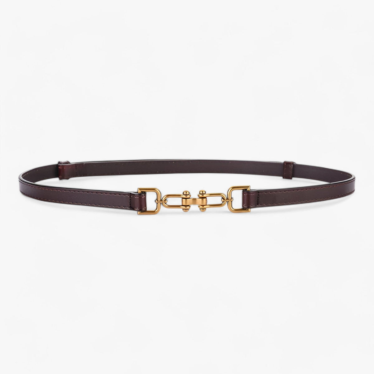 Adjustable Faux Leather Belt with Polished Buckle