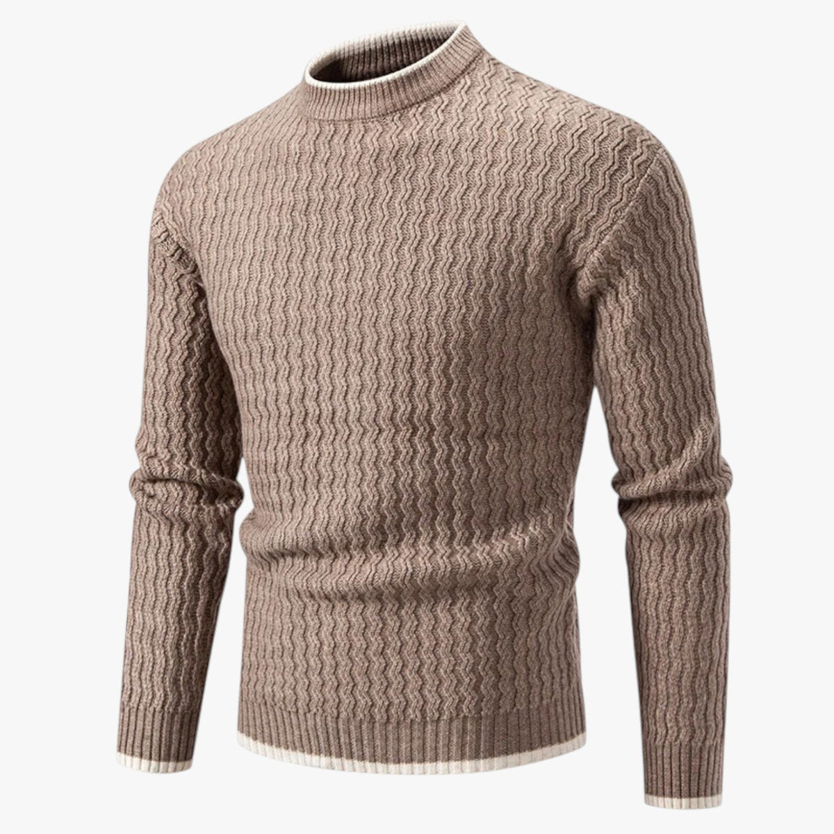 Slim-Fit Knitted V-Neck Jumper for Men, All Season