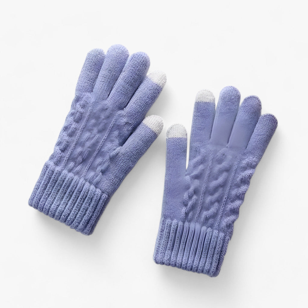 Termohandskar för dam med touchscreenfingertoppar