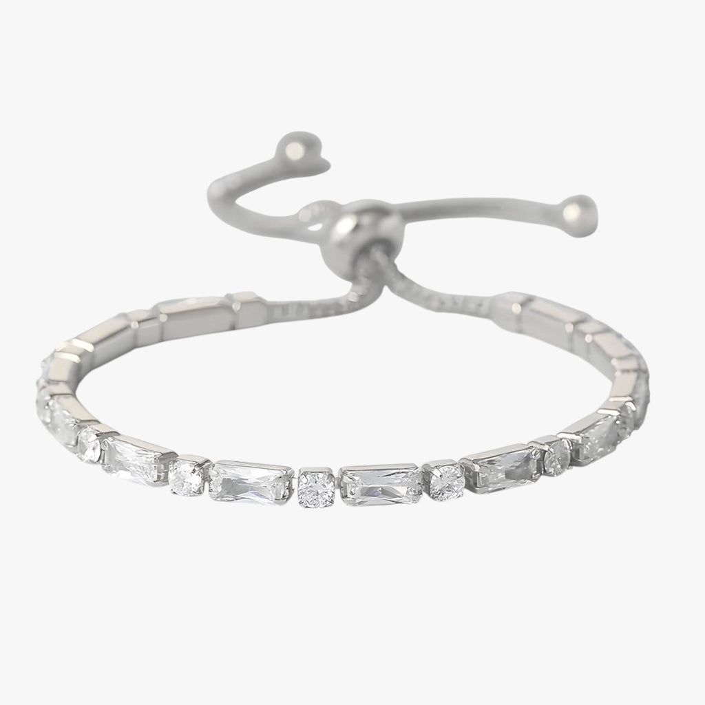Geometric Rose Gold Bracelet with Zircon Detail