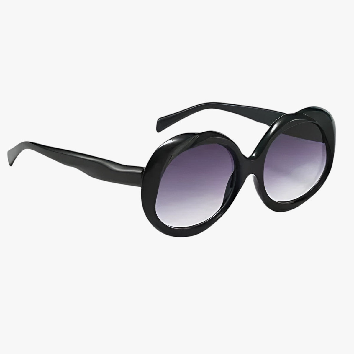 Oval retro sunglasses with a subtle punk-inspired edge