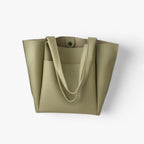 Vegan Leather Shoulder Tote with Magnetic Closure