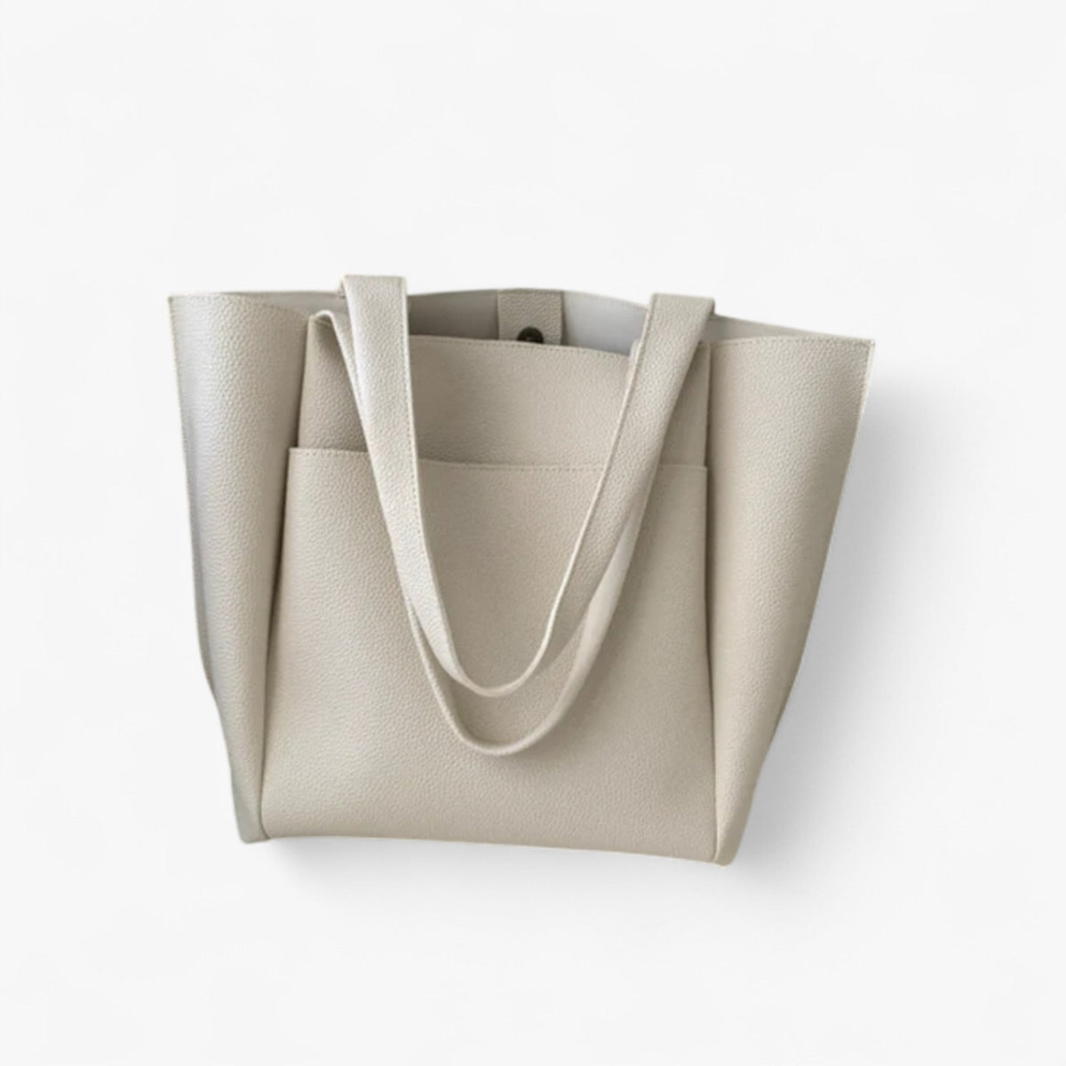 Vegan Leather Shoulder Tote with Magnetic Closure