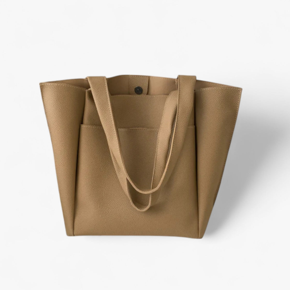 Vegan Leather Shoulder Tote with Magnetic Closure