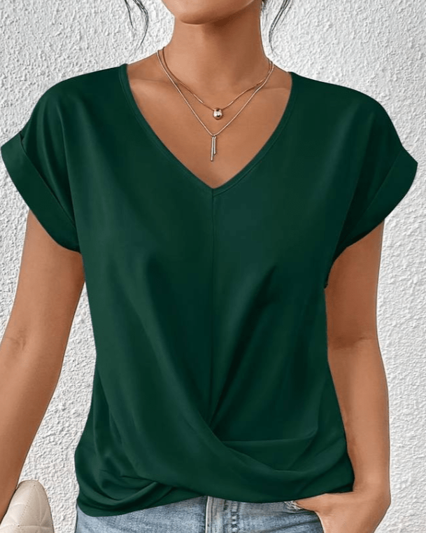 V-Neck Top with Clean Everyday Cut