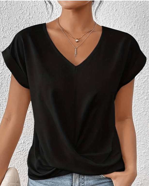 V-Neck Top with Clean Everyday Cut