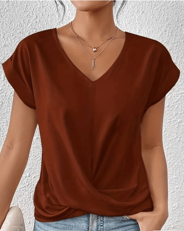 V-Neck Top with Clean Everyday Cut