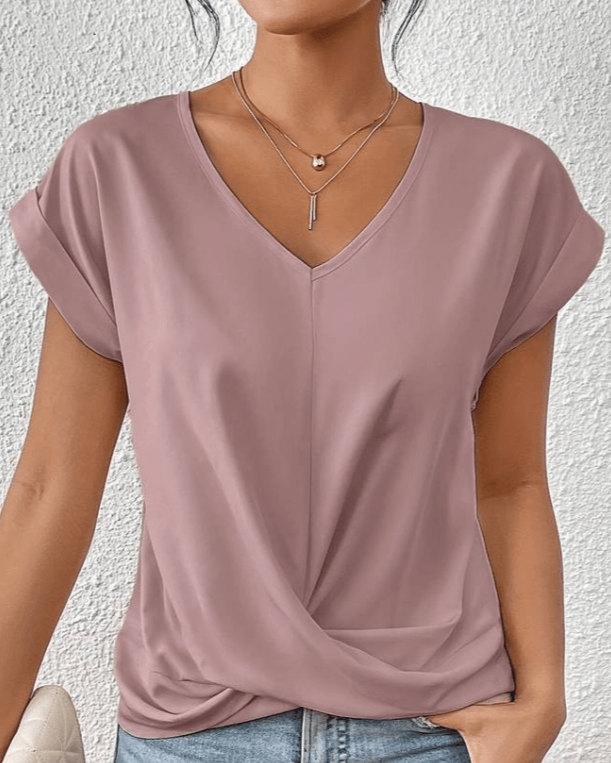 V-Neck Top with Clean Everyday Cut