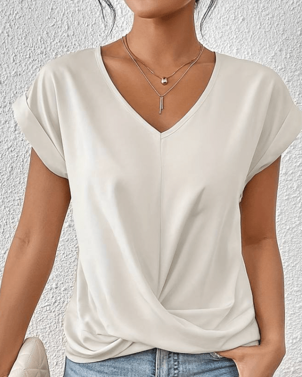 V-Neck Top with Clean Everyday Cut