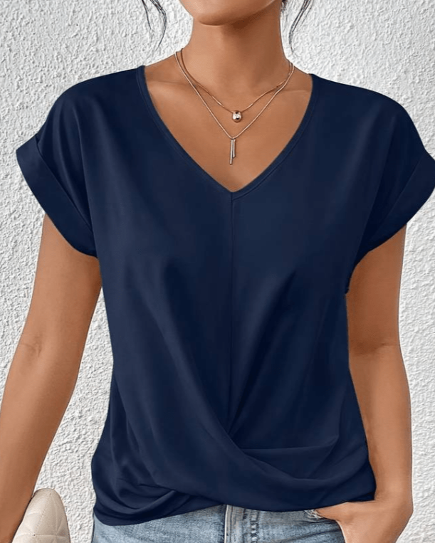 V-Neck Top with Clean Everyday Cut