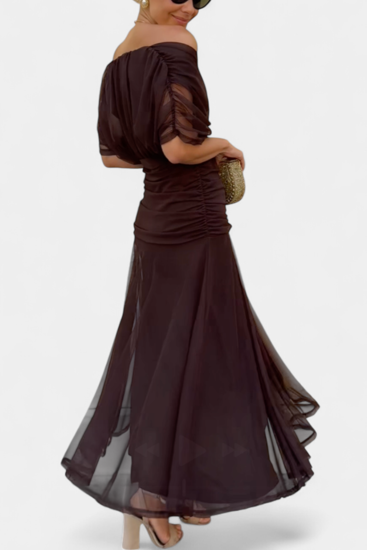 Floral Maxi Dress with V Neckline and Pleated Skirt
