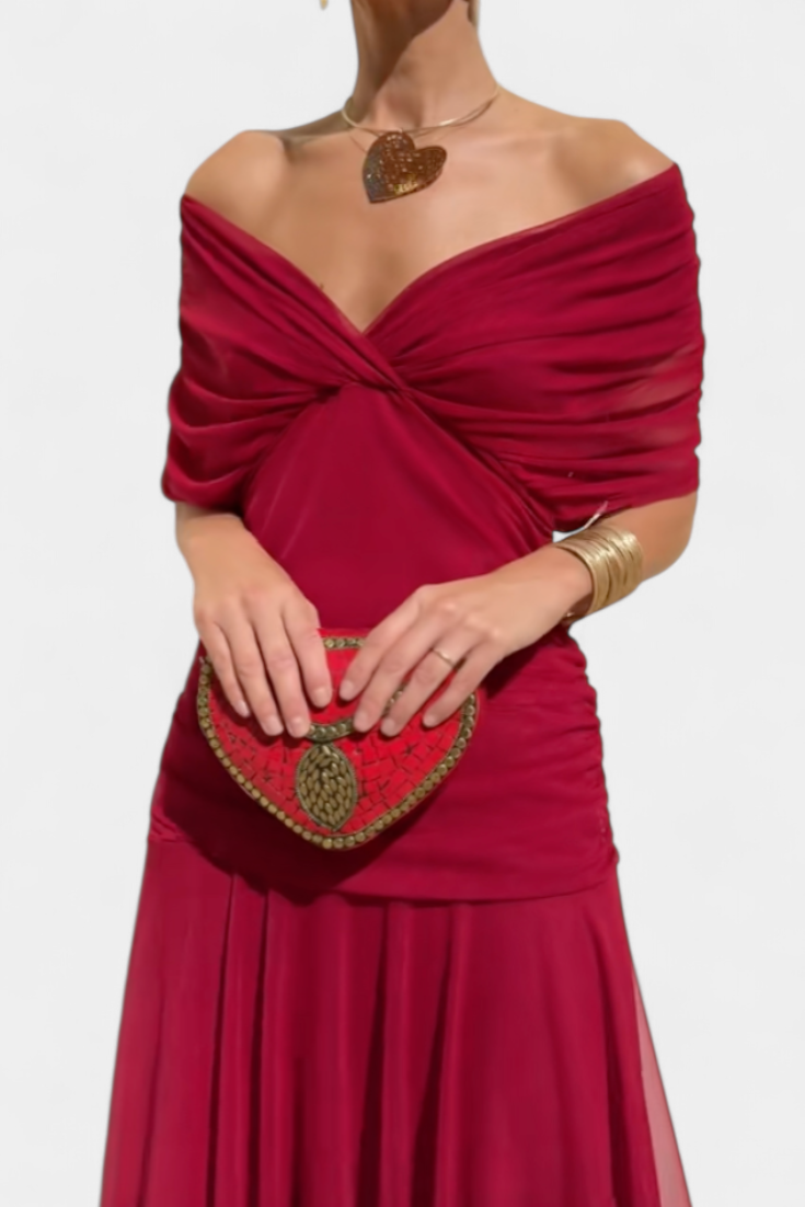 Floral Maxi Dress with V Neckline and Pleated Skirt