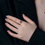 Vintage Gold-Tone Ring with a Sparkling Stone Detail