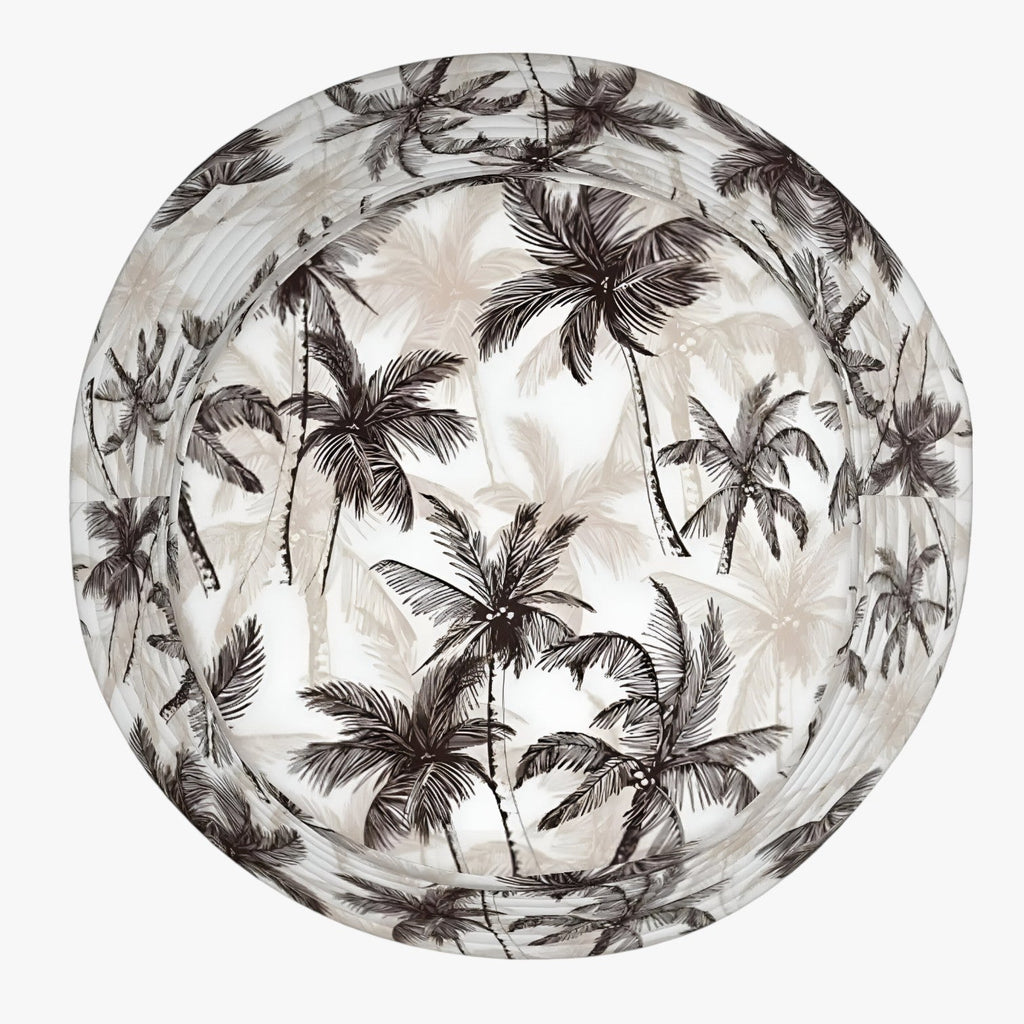 Sombrero de ala ancha con estampado tropical de hojas de palmera