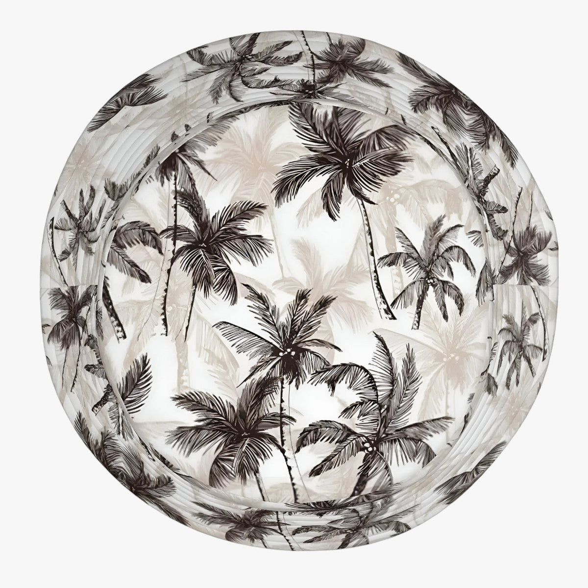 Sombrero de ala ancha con estampado tropical de hojas de palmera