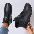 Botas de invierno forradas de borreguito con puntera redonda