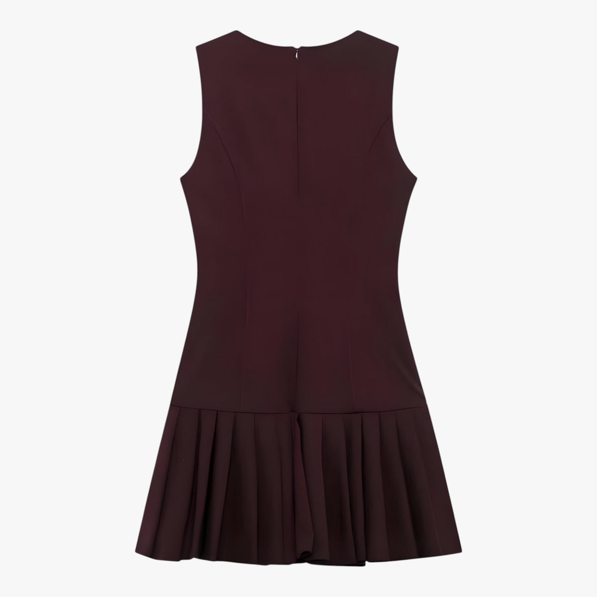 Vestido corto plisado con escote redondo
