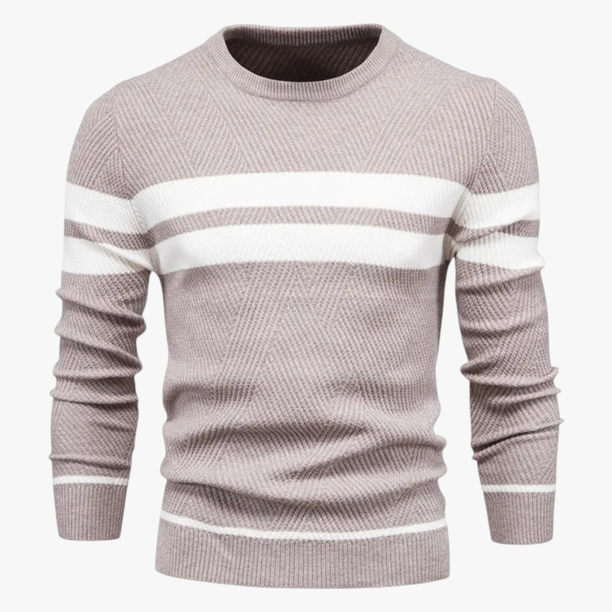 Slim-Fit Autumn Sweater with Subtle Floral Print