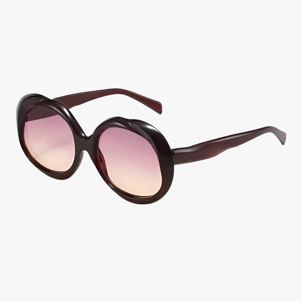 Oval retro sunglasses with a subtle punk-inspired edge