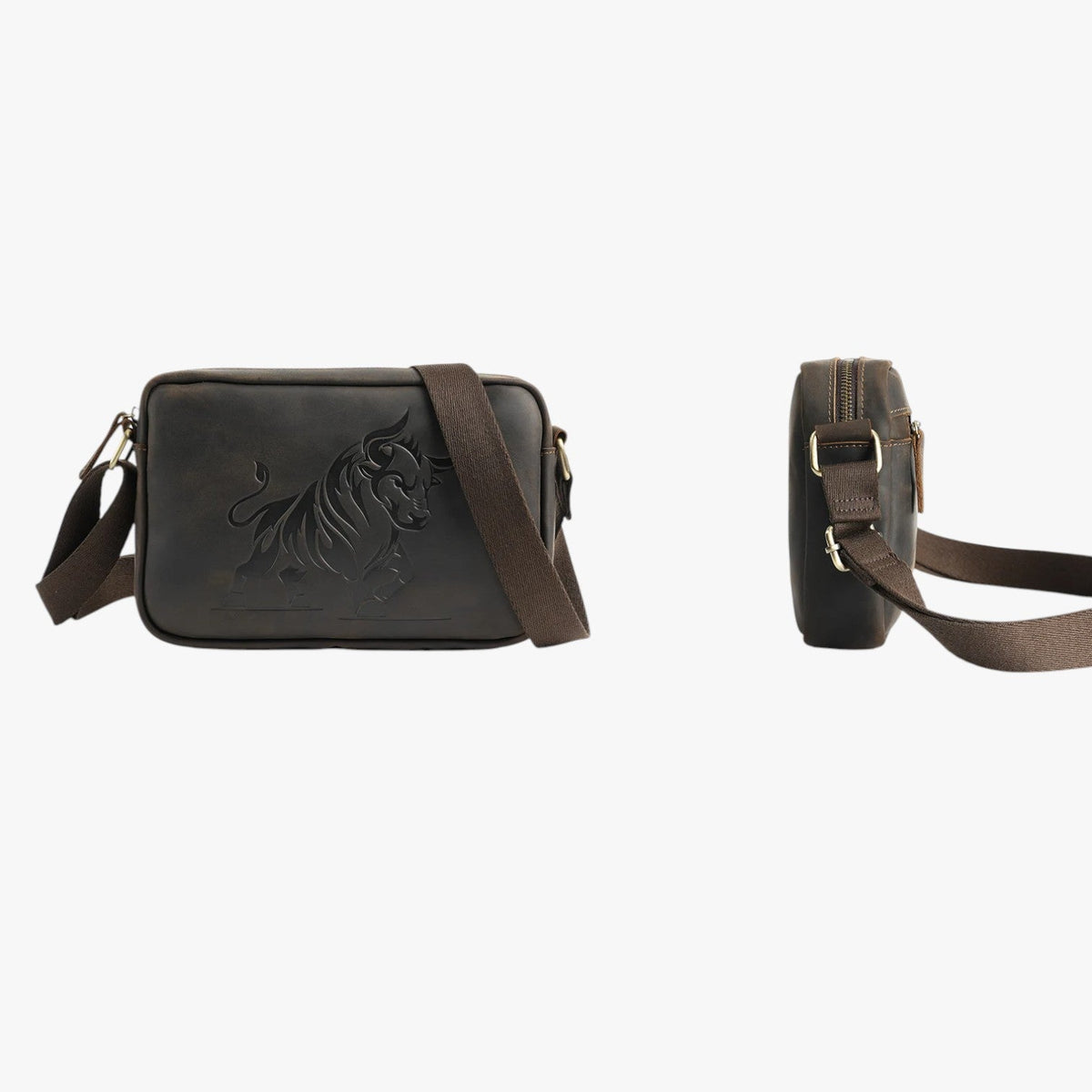 Bolso de hombro amplio para hombre con compartimentos interiores