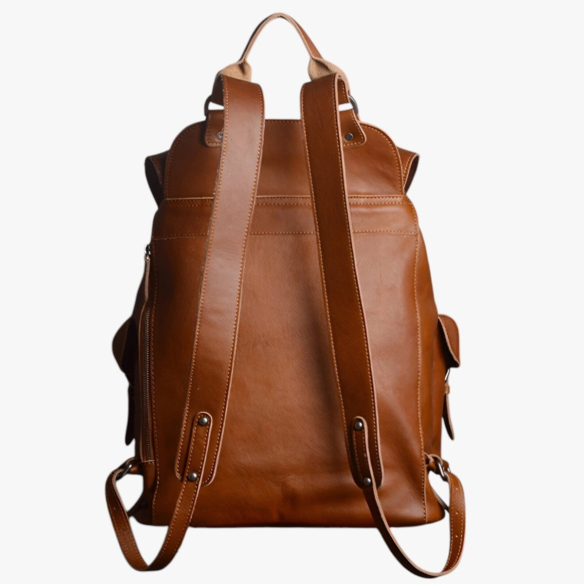 Water-Repellent Faux Leather Travel Bag with Adjustable Strap