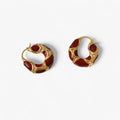 Pendientes de aro vintage de esmalte con acabado resistente para el día a día